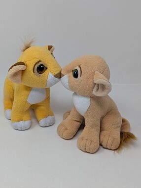 Disney Lion King Kissing Nala Simba Plush Vintage Magentic Noses Mattel 1993